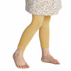 GIAT 吉亞特 超細纖維大彈力兒童七分褲襪 - 芥末黃, S