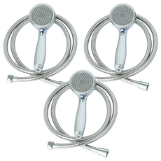 蓮蓬頭+軟管組, 銀色, 3組, 1.5m