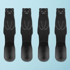 COOKCO 304不鏽鋼小熊甜點冰淇淋方匙, 黑色, 4個