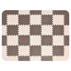 PMU 必美優 EVA 創意斜邊組合地墊 斜邊設計更服貼 具安全性 小孩使用更安心, 咖 + 白, 1組