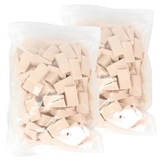 大容量化妝三角粉撲, 米色, 2個