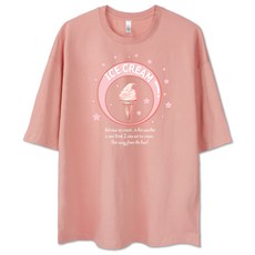 Benhit冰淇淋Overfit大碼短袖T卹, 裸色粉紅