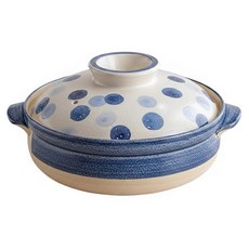 SAJI 佐治陶器 8號深型砂鍋 水玉 2.3L 陶瓷, 25.5cm, 1個