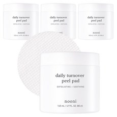 nooni AHA日常煥活去角質爽膚棉片 145ml, 80片, 4罐