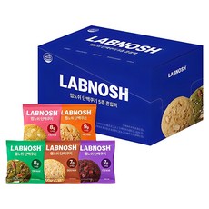 Labnosh 綜合蛋白質餅乾組 雙重巧克力口味 40g 2包+白巧克力橘子口味 40g 2包+杏仁果綠茶口味 40g 2包+花生奶油口味 40g 2包, 1盒, 400g