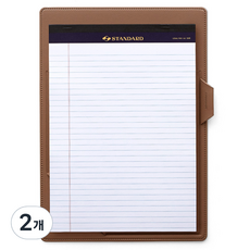 퍼니메이드 가죽 커버 노트패드 홀더 A4 + 노트패드 세트, 머드베이지, 2개