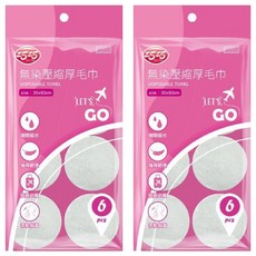 巧巧 無染壓縮厚毛巾, 6個, 2包