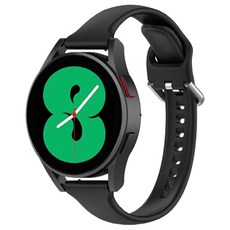 w9999 纖薄扣環矽膠錶帶, 黑色, Galaxy Watch4/Watch4 Classic/5 20mm