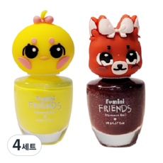 투미니 어린이 프렌즈 수성 네일 8ml x 2종 세트, 레몬옐로우(병아리) + 트윙클레드(여우), 4세트