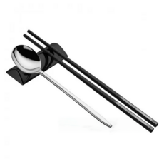 WMF 不鏽鋼筷子湯匙3件組 - 可放洗碗機, 銀色 + 黑色, 1組