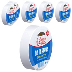 DEER BRAND 鹿頭牌 薄型手撕雙面膠帶 DFS3 24mm x 15Y, 透明色, 6捲