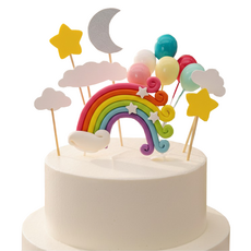 A-BRIC 彩虹獨角獸蛋糕裝飾, 彩虹, 1套