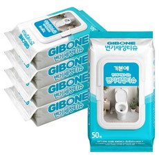 GIBONE 馬桶蓋清潔紙巾 50抽, 5包