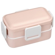 Skater 塑膠抗菌雙層便當盒 600ml, 淺粉色, 1個