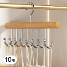 多用途原木衣架, 10個, 淺木色
