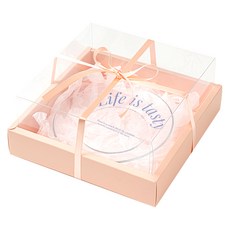 뮤니드 그레이스 쇼케이스 리본 선물상자, 1개, 핑크(상자), 피치(리본)