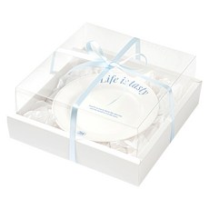 뮤니드 그레이스 쇼케이스 리본 선물상자, 1개, 화이트(상자), 블루(리본)