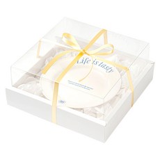 뮤니드 그레이스 쇼케이스 리본 선물상자, 1개, 화이트(상자), 옐로우(리본)