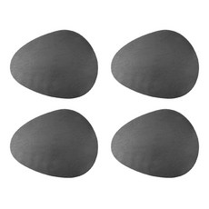 MIKASA 鵝卵型皮革餐墊, 墨黑色, 4個, 38.5 x 30cm