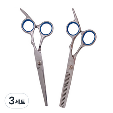 씨엔에스월드 PRO 헤어 틴닝가위 + 커트카위 세트, 혼합색상, 3개