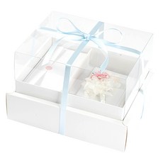 뮤니드 그레이스 쇼케이스 리본 용돈 선물상자 + 용돈봉투, 화이트(선물상자), 블루(리본), 1개