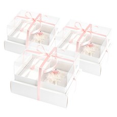 뮤니드 그레이스 쇼케이스 리본 용돈 선물상자 + 용돈봉투, 화이트(선물상자), 핑크(리본), 3개