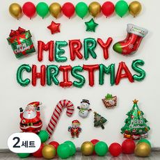 피앤비유니티 크리스마스 풍선세트 모음, 2세트, 18 산타 + 트리