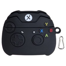 Timo AirPods系列耳機保護套 (附掛勾), 黑色, 1個