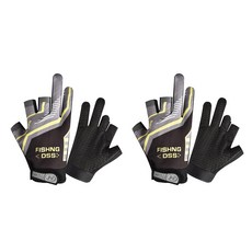 Silvercast 3指切口釣魚手套雙手穿戴套組, 2套, 灰色