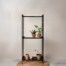 아임랙 조립식 철제 녹방지 화분선반 휨방지보강대 슬림랙 600 x 400 x 1500 mm, 무드블랙, 3단