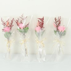 Bluehen 人造花 感恩與祝賀單支 4入, 粉紅色, 4個