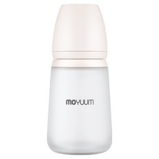 MOYUUM 寬口矽膠果凍奶瓶, 白色, 260ml, 1個