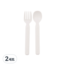 NIneware Mono 湯匙 + 叉子組, 粉白色, 湯匙 + 叉子