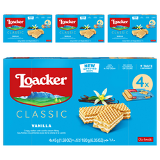 Loacker 萊佳哈斯 方角哈斯餅 香草口味, 180g, 4盒