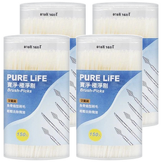 PuRE LiFE 寶淨 極淨剔牙籤刷 魚骨造型, 0.4cm, 150支, 4盒