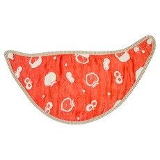 HiBOU 喜福 6重紗寶貝圍兜兜 避免寶寶孩子吃得滿嘴都是 吸水性佳, 平安小蘋果 紅色, 1件, 1件