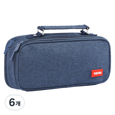 아트조이 손잡이 필통 파우치, 6개, 네이비