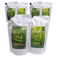 피엘코스메틱 명품 에센스 칼라 크림 염색제 1제 500ml + 2제 500ml, 4N진한갈색, 3개