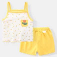 STARDOOR 女童花朵口袋無袖上下套裝