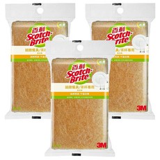 3M Scotch-Brite 百利 細緻餐具/茶杯專用菜瓜布 41YS-3M小黃, 3片, 3包