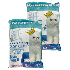 Aatas Cat 加冕貓 Krisp Klump 優質凝結紙貓砂 - 7L, 海洋藍, 2包