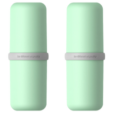 DM 辦公室牙刷杯收納盒, 黃綠色, 2個