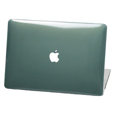 Winiz MacBook 水晶透明鏤空Logo保護殼 M2 M3 A2681 A3113 WZHMC-0069DGN, 深綠色, 1個