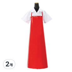 雙面塗層防水圍裙三部分, 紅色的, 2個