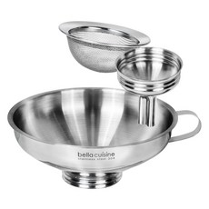 bella cuisine 304不銹鋼漏斗+迷你漏斗+過濾器套裝, 單一顏色, 1套