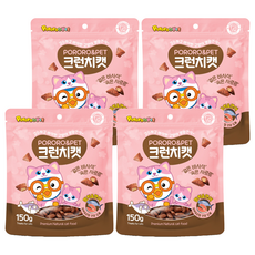 뽀로로펫 크런치캣 간식, 참치 + 연어 혼합맛, 150g, 4개