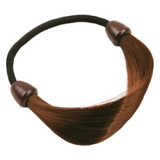 HiYuni 馬尾髮圈髮帶 假髮髮片 直髮, 1個, 深棕色