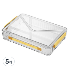 TINKO 文件收納整理 搭扣式收納箱, 黃色, 5個