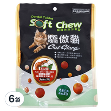 Cat Glory 驕傲貓 貓薄荷潔牙軟錠 柔軟口感 溫和潔牙, 鮮蝦, 120g, 6包