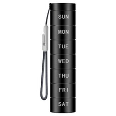 SimplyB 高級金屬一週直式密封藥盒 黑色, 1個